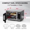 imageTOSHIBA 6in1 Inverter Countertop Microwave Oven Healthy Air Fryer Combo MASTER Series Air Fryer Broil Convection Speedy Combi Even Defrost Sound OnOff 27 Auto Menu Stainless SteelBlack Stainless Steel