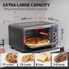 imageTOSHIBA AC25CEWSS Large 6Slice Convection Toaster Oven Countertop 10InOne with Toast Pizza and Rotisserie 1500W Stainless Steel Includes 6 AccessoriesBlack Stainless Steel