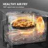 imageTOSHIBA Countertop Microwave Oven Air Fryer Combo Inverter Convection Broil Speedy Combi Even Defrost Humidity Sensor Mute Function 27 Auto Menuampamp47 Recipes 10 cuft30QT 1000WBlack