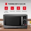 imageTOSHIBA EM131A5CSS Countertop Microwave Ovens 12 Cu Ft with 124quot Removable Turntable Smart Humidity Sensor 12 Auto Menus Mute Function ECO Mode Easy Clean Interior 1000W Silver12 CuFt Black