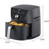 imageToshiba 77QT Air Fryer FamilySize for Quick and Easy Meals 12 Preset Menus and MenuIQ Function 1F Precision 90 less fat Doublesided Handles Easy CarryingMetal Gray