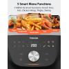imageToshiba 77QT Air Fryer FamilySize for Quick and Easy Meals 12 Preset Menus and MenuIQ Function 1F Precision 90 less fat Doublesided Handles Easy CarryingMetal Gray
