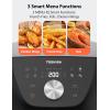imageToshiba 77QT Air Fryer FamilySize for Quick and Easy Meals 12 Preset Menus and MenuIQ Function 1F Precision 90 less fat Doublesided Handles Easy CarryingMetal Gray
