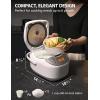 imageToshiba Rice Cooker 6 Cup Uncooked  Japanese Rice Cooker with Fuzzy Logic Technology 7 Cooking Functions Digital Display 2 Delay Timers and Auto Keep Warm NonStick Inner Pot WhiteWhite