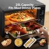 imageToshiba TL2AC25CZAGR Air Fryer Toaster Oven 6in1 Digital Convection Oven for 9 Cooking Presets 6Slice Bread12Inch Pizza 1750W Charcoal Grey