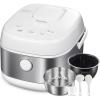 imageTOSHIBA Induction Heating Rice Cooker  Low Carb Low Sugar Digital Steamer 55 Cups Uncooked 8 Cooking Functions 24H Timer ampamp Auto Keep Warm Silvery whiteInduction Heating