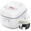 imageToshiba Mini Rice Cooker 3 Cups Uncooked Small Rice Cooker Steamer ampamp Warmer With Fuzzy Logic And OneTouch Cooking 24 Hour Delay Timer And Auto Keep Warm Feature WhiteWhite