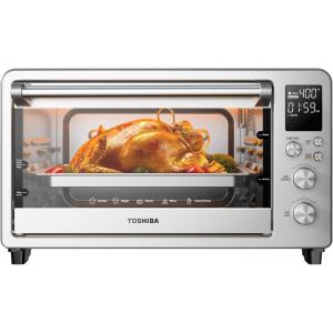 imageTOSHIBA ChefFry Air Fryer Toaster Oven Combo 264 QT Large Capacity 12in1 Countertop Toaster Oven Stainless Steel