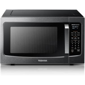 imageTOSHIBA EM131A5CSS Countertop Microwave Ovens 12 Cu Ft with 124quot Removable Turntable Smart Humidity Sensor 12 Auto Menus Mute Function ECO Mode Easy Clean Interior 1000W SilverInverter16 CuFt