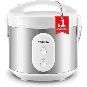 imageTOSHIBA Induction Heating Rice Cooker  Low Carb Low Sugar Digital Steamer 55 Cups Uncooked 8 Cooking Functions 24H Timer ampamp Auto Keep Warm Silvery whiteSimple55 Cups