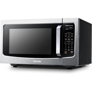 imageTOSHIBA ML2EM12EABS Countertop Microwave Oven With Stylish Design As Kitchen Essentials Smart Sensor ECO Mode ampamp Mute Function 12 Cu Ft With 124quot Turntable 1100W Black Stainless SteelInverter16 Cu Ft