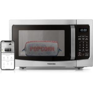 imageTOSHIBA MLEM34PSS Smart Countertop Microwave Sensor Reheat Works With Alexa ampamp Remote Control Kitchen Essentials Mute FunctionampampECO Mode 1100W 13 Cu Ft With 124quot Turntable Stainless Steeliot13 CuFt