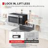 imageTOSHIBA 19 CuFt Over the Range Microwave Oven with Easy Installation Soft Close Door ChefDefrost Sensor 400 CFM Ventilation 1000W Stainless Steel OAEM19PHSSOver the Range19 CuFt