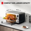 image:imageTOSHIBA 10in1 Convection Toaster Oven 6Slice Countertop Oven 1500W with Toast Bake Broil Rotisserie amp Pizza Functions LCD Knob Controls 6 Accessories Black Stainless Steel25L Air Fryer