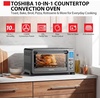 image:imageTOSHIBA 10in1 Convection Toaster Oven 6Slice Countertop Oven 1500W with Toast Bake Broil Rotisserie amp Pizza Functions LCD Knob Controls 6 Accessories Black Stainless Steel25L Convec BS