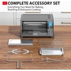 image:imageTOSHIBA 10in1 Convection Toaster Oven 6Slice Countertop Oven 1500W with Toast Bake Broil Rotisserie amp Pizza Functions LCD Knob Controls 6 Accessories Black Stainless Steel25L Convec BS