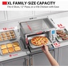image:imageTOSHIBA 10in1 Convection Toaster Oven 6Slice Countertop Oven 1500W with Toast Bake Broil Rotisserie amp Pizza Functions LCD Knob Controls 6 Accessories Black Stainless Steel25L Convec SS