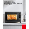 image:imageTOSHIBA 10in1 Convection Toaster Oven 6Slice Countertop Oven 1500W with Toast Bake Broil Rotisserie amp Pizza Functions LCD Knob Controls 6 Accessories Black Stainless Steel32L Air Fryers