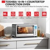 image:imageTOSHIBA 10in1 Convection Toaster Oven 6Slice Countertop Oven 1500W with Toast Bake Broil Rotisserie amp Pizza Functions LCD Knob Controls 6 Accessories Black Stainless Steel25L Convec SS