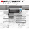 image:imageTOSHIBA 10in1 Convection Toaster Oven 6Slice Countertop Oven 1500W with Toast Bake Broil Rotisserie amp Pizza Functions LCD Knob Controls 6 Accessories Black Stainless Steel25L Convec SS