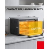 image:imageTOSHIBA 10in1 Convection Toaster Oven 6Slice Countertop Oven 1500W with Toast Bake Broil Rotisserie amp Pizza Functions LCD Knob Controls 6 Accessories Black Stainless Steel32L Air Fryers