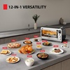 image:imageTOSHIBA 10in1 Convection Toaster Oven 6Slice Countertop Oven 1500W with Toast Bake Broil Rotisserie amp Pizza Functions LCD Knob Controls 6 Accessories Black Stainless Steel25L Air Fryer