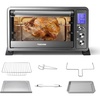 image:imageTOSHIBA 10in1 Convection Toaster Oven 6Slice Countertop Oven 1500W with Toast Bake Broil Rotisserie amp Pizza Functions LCD Knob Controls 6 Accessories Black Stainless Steel25L Convec BS